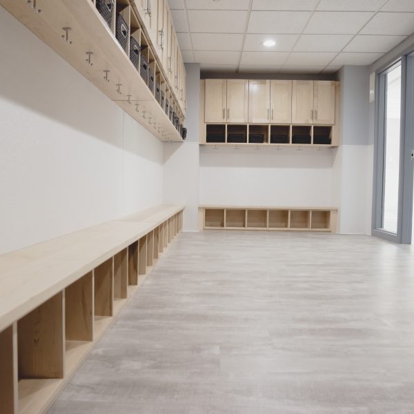 Daycares renovation ottawa Custom cabinetry storage childcare contractor affordable school new area cabinets cubbies cubby flooring drywall repair fountain trough toilet sink hardware baskets ontario canada heritage certified